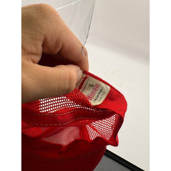 Vintage 90s Super Bowl XXIII Trucker Hat Cap Mesh Back Snapback Red OSFA USA - Picture 3 of 5